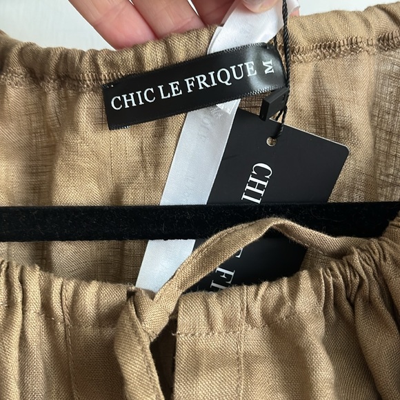 Chic Le Frique 100% Linen Oversized Blouse Top - Picture 4 of 6